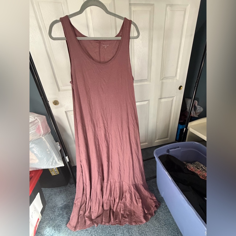 Garnet Hill Sleeveless Maxi Dress dusty rose